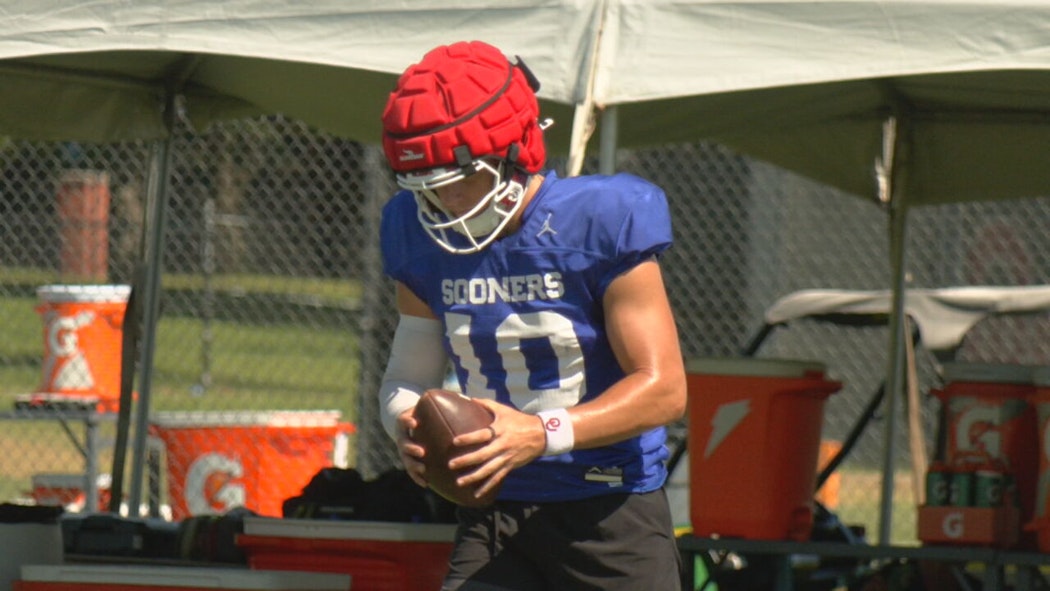 John Mateer OU QB Fall Camp