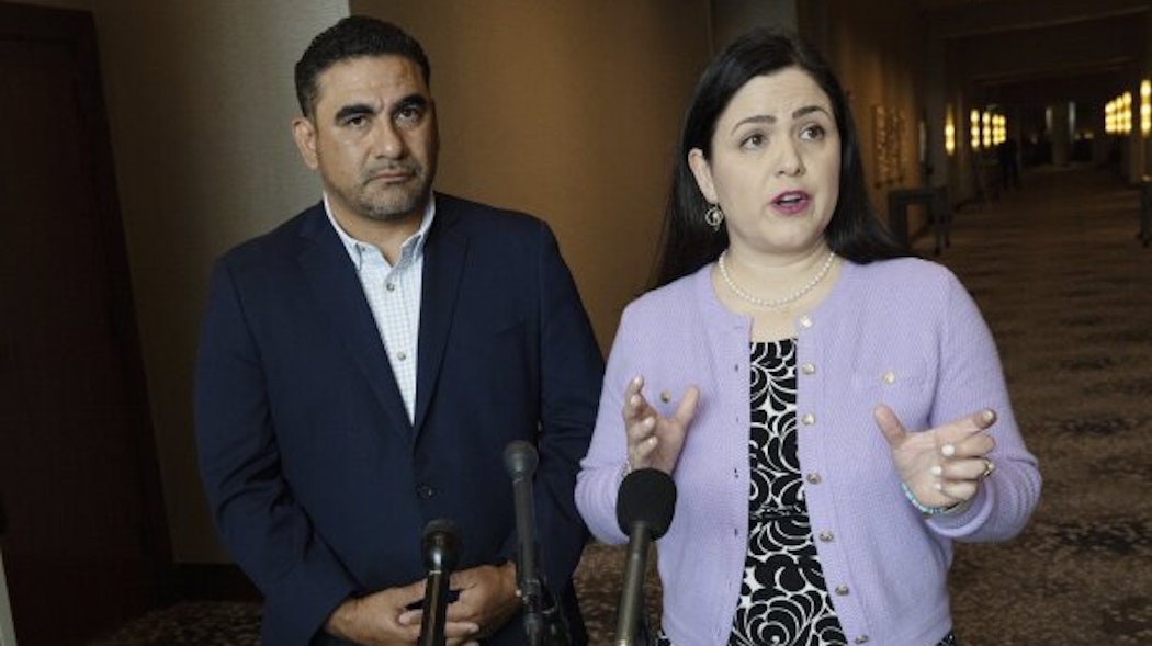 tate Reps. Armando Walle, left, and Ana Hernandez