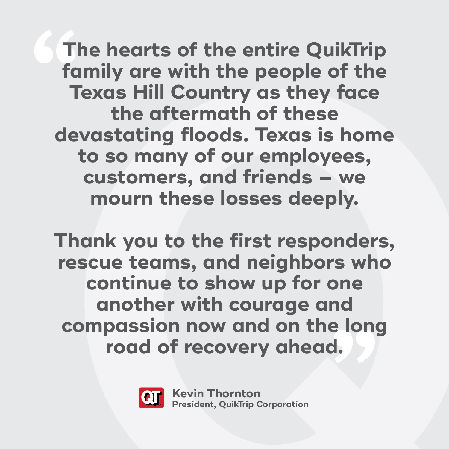 QuikTrip statement on Texas floods