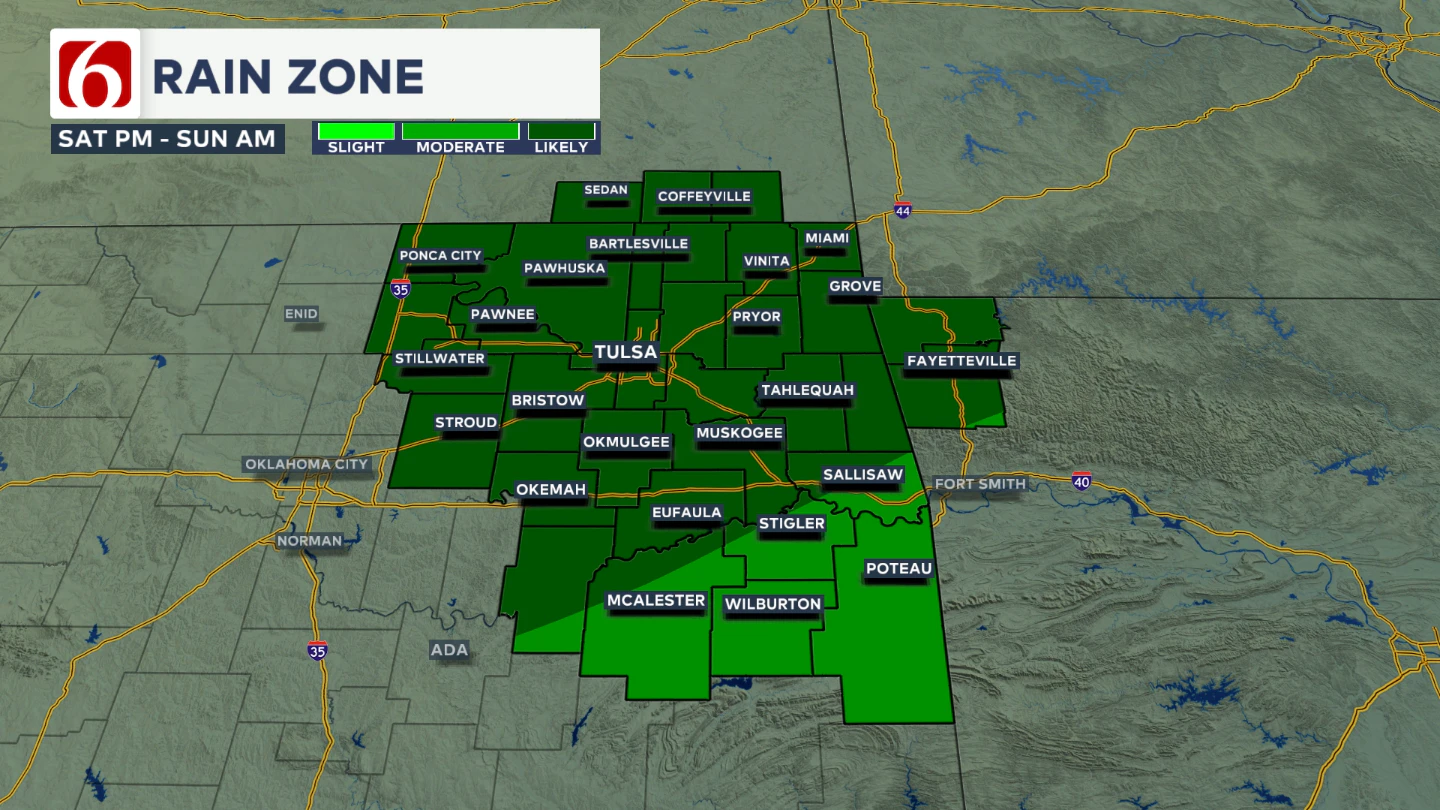 Storm Chances Saturday PM To Sunday AM