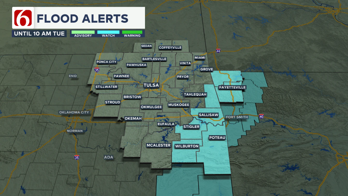 Flood Watch For Southeastern Oklahoma