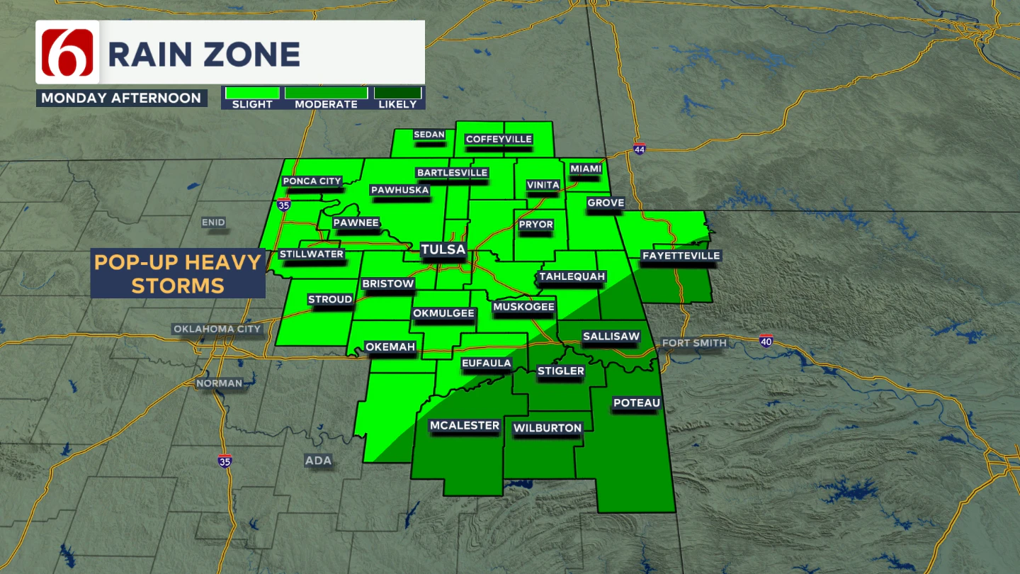 Monday's Rain Zone