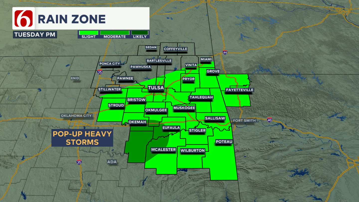 Tuesday's Rain Chance
