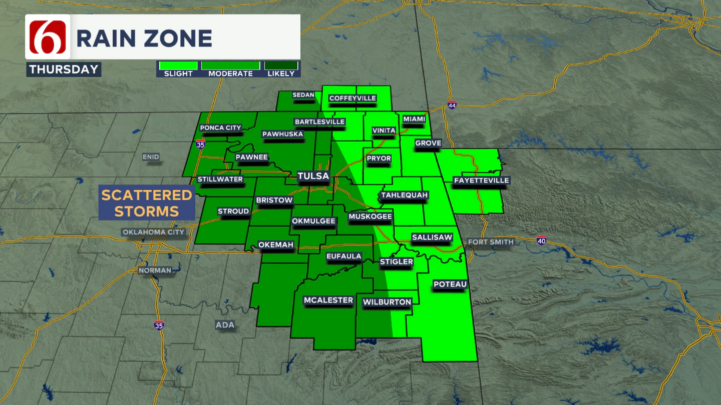 Thursday's Rain Chances