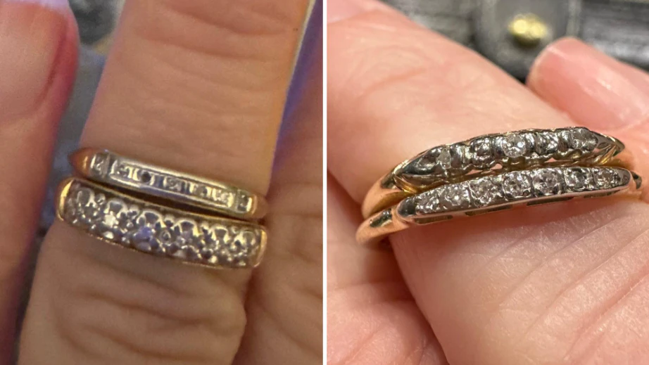 Woman Trying to Find Right Rings