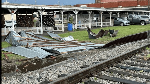 Sheet metal from railroad at Pittsburg Farmers' Market