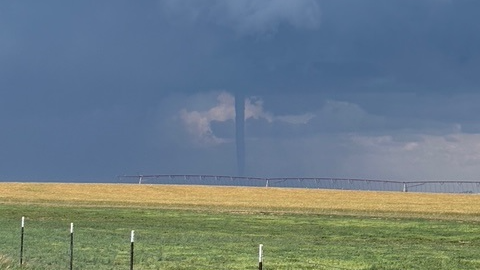 Tornado near Oklahoma, New Mexico, and Colorado Boarder
