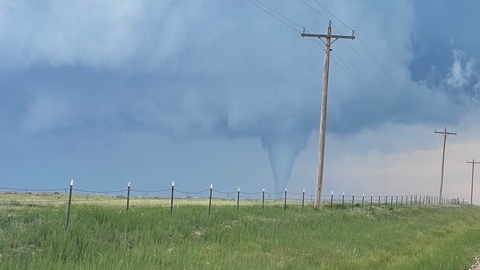 Tornado near Oklahoma, New Mexico, and Colorado Boarder