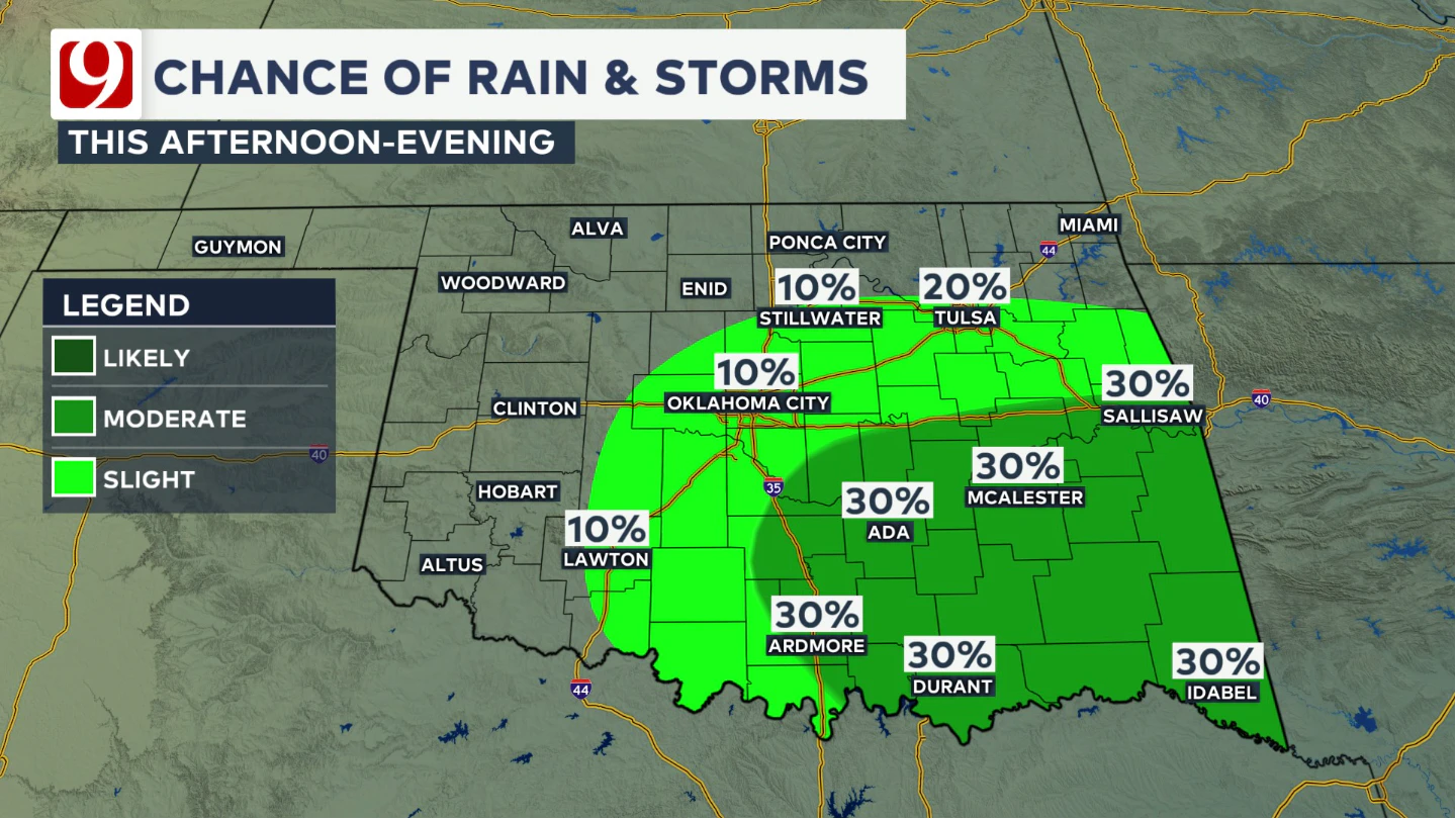 Rain Chances This Afternoon and Evening