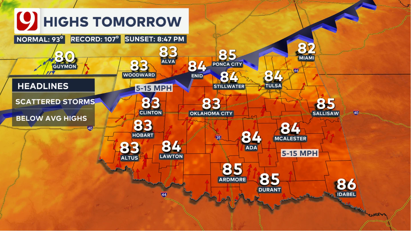 Highs Tomorrow