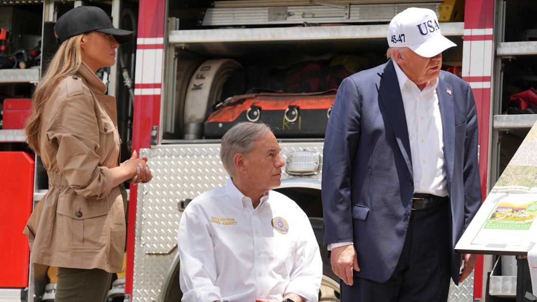 Trump arrives to Texas Flood Zone