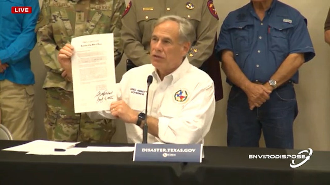 Gov. Abbott signs Emergency Declaration