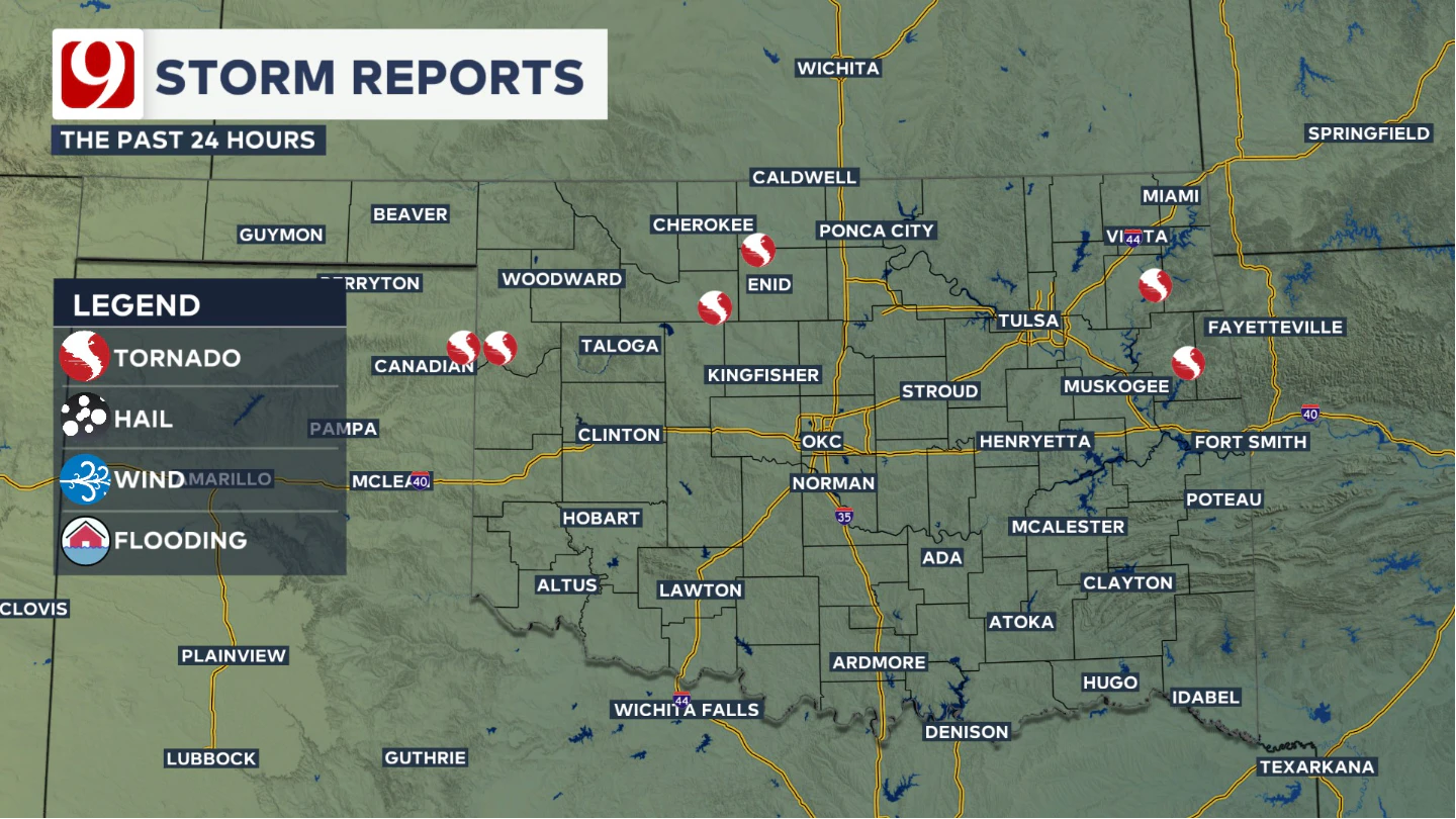 Tornado Reports Last 24 Hours