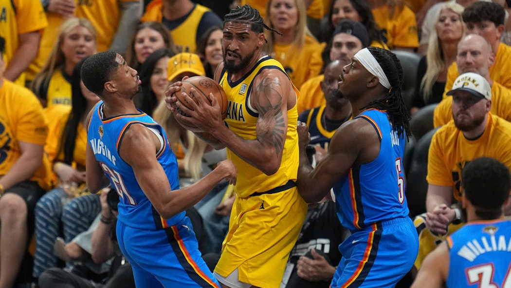 Lu Dort and Obi Toppin NBA Finals Game 6