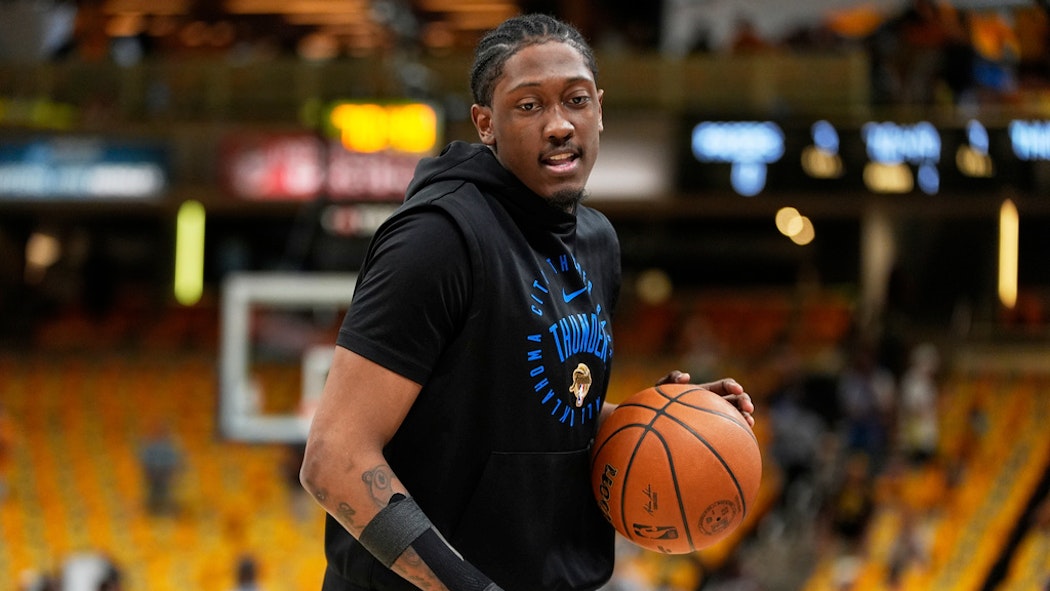 Thunder Jalen Williams warming up Game 6 NBA Finals