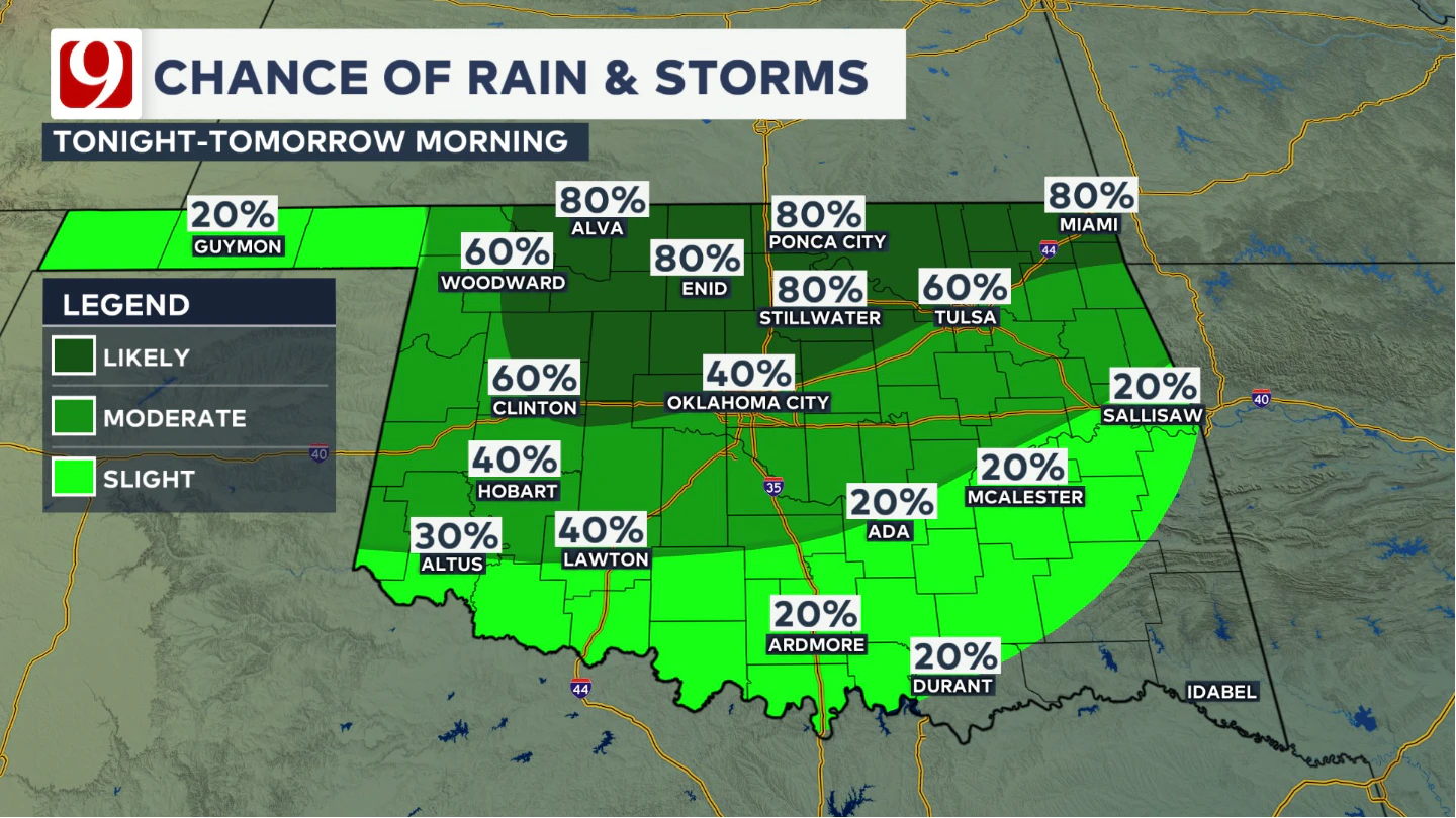 Oklahoma City braces for 2 waves of severe storms to start the week