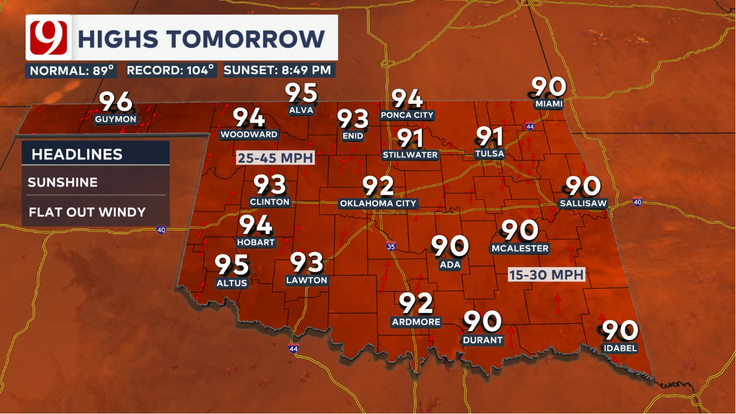 Highs Tomorrow