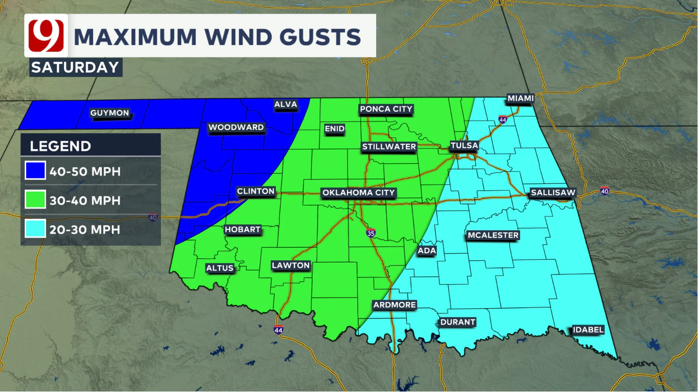 Maximum Wind Gusts Tomorrow