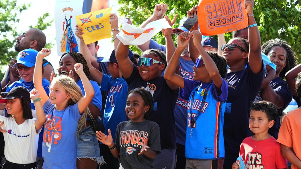Thunder fans in Oklahoma City before Game 7