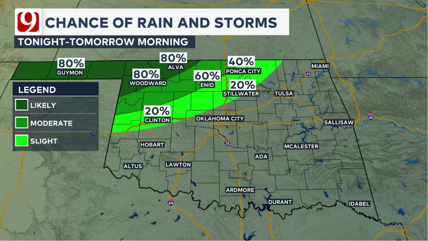 Afternoon heat trending downward as rain chances go up